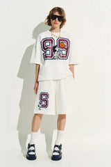 Essentiel Antwerp T-shirt With Peanuts Lucy Patch And Text Print - Black/Burgundy/Off White