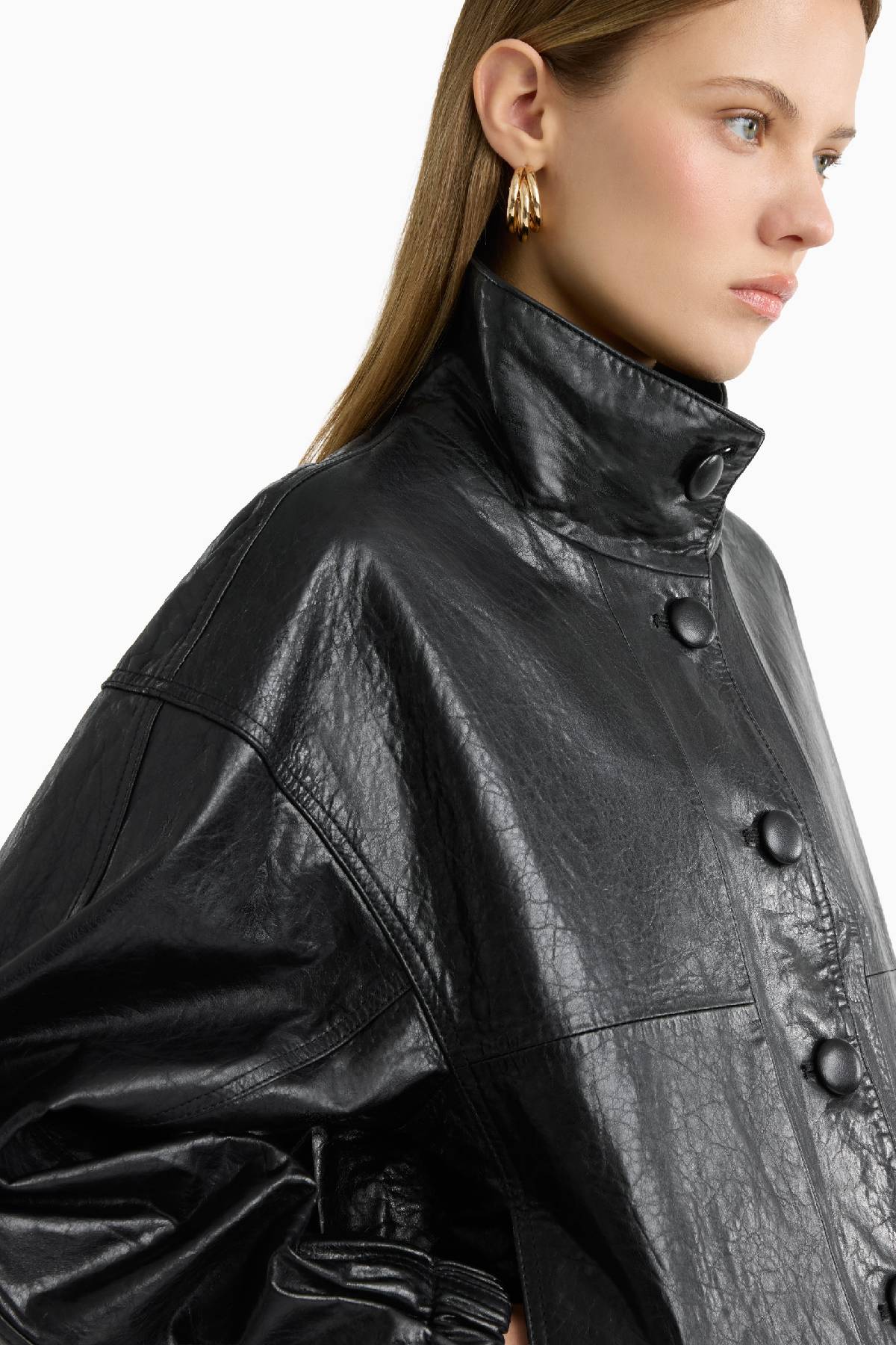 Dodiee KATE Leather Bomber - Black