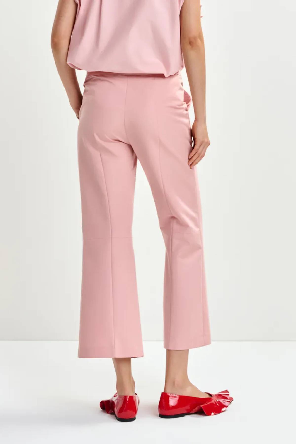 Essentiel Antwerp Cropped Flared Pants - Light Pink
