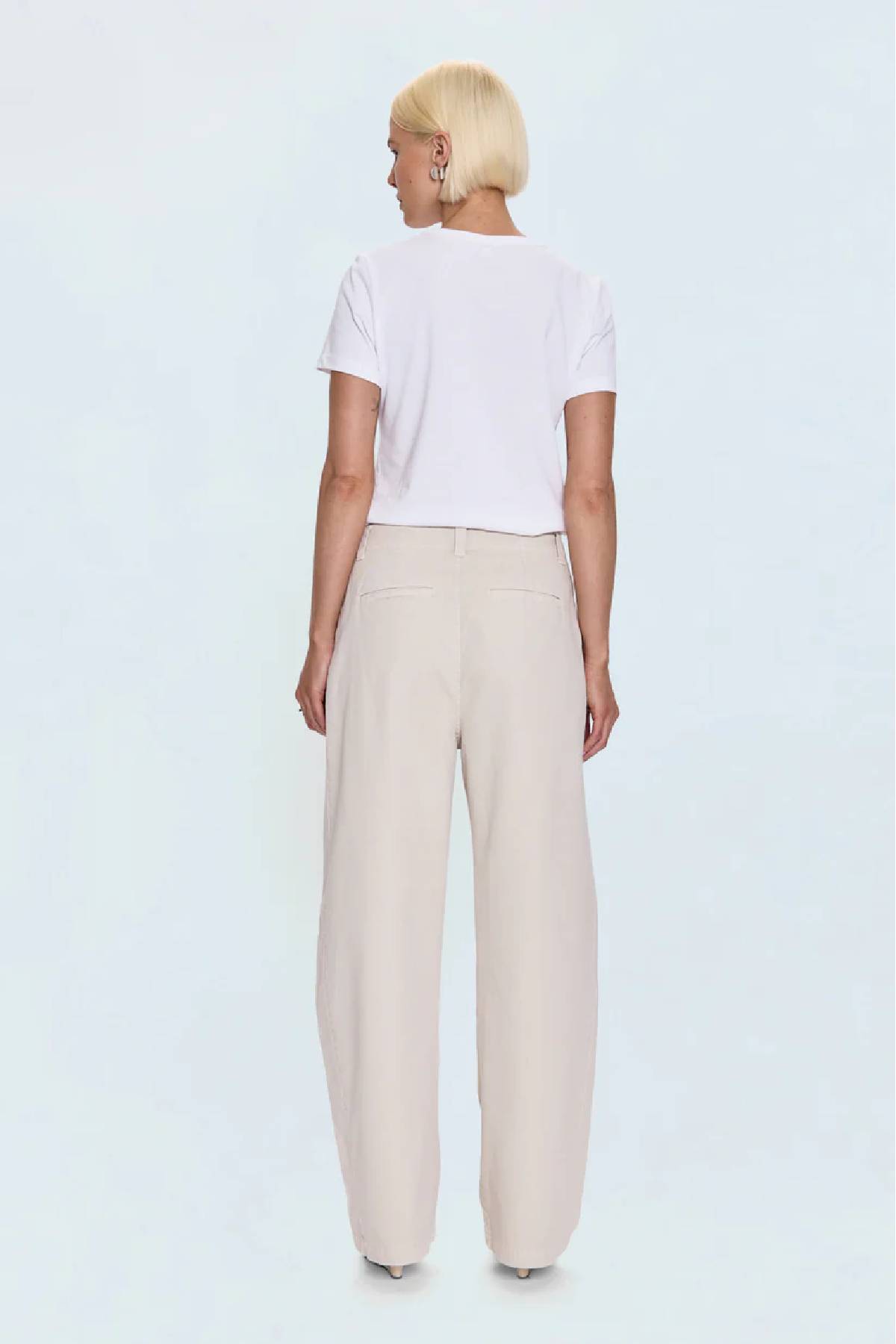 Pistola Eden Pleated Barrel Trouser - Parchment