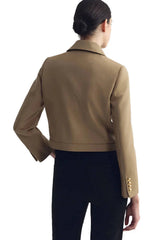Nili Lotan Edna Cropped Jacket - British Khaki