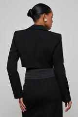 L'AGENCE Daxton Cropped Blazer - Black