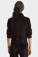 Sporty & Rich NY Crest Elio Velour Track Jacket - Chocolate