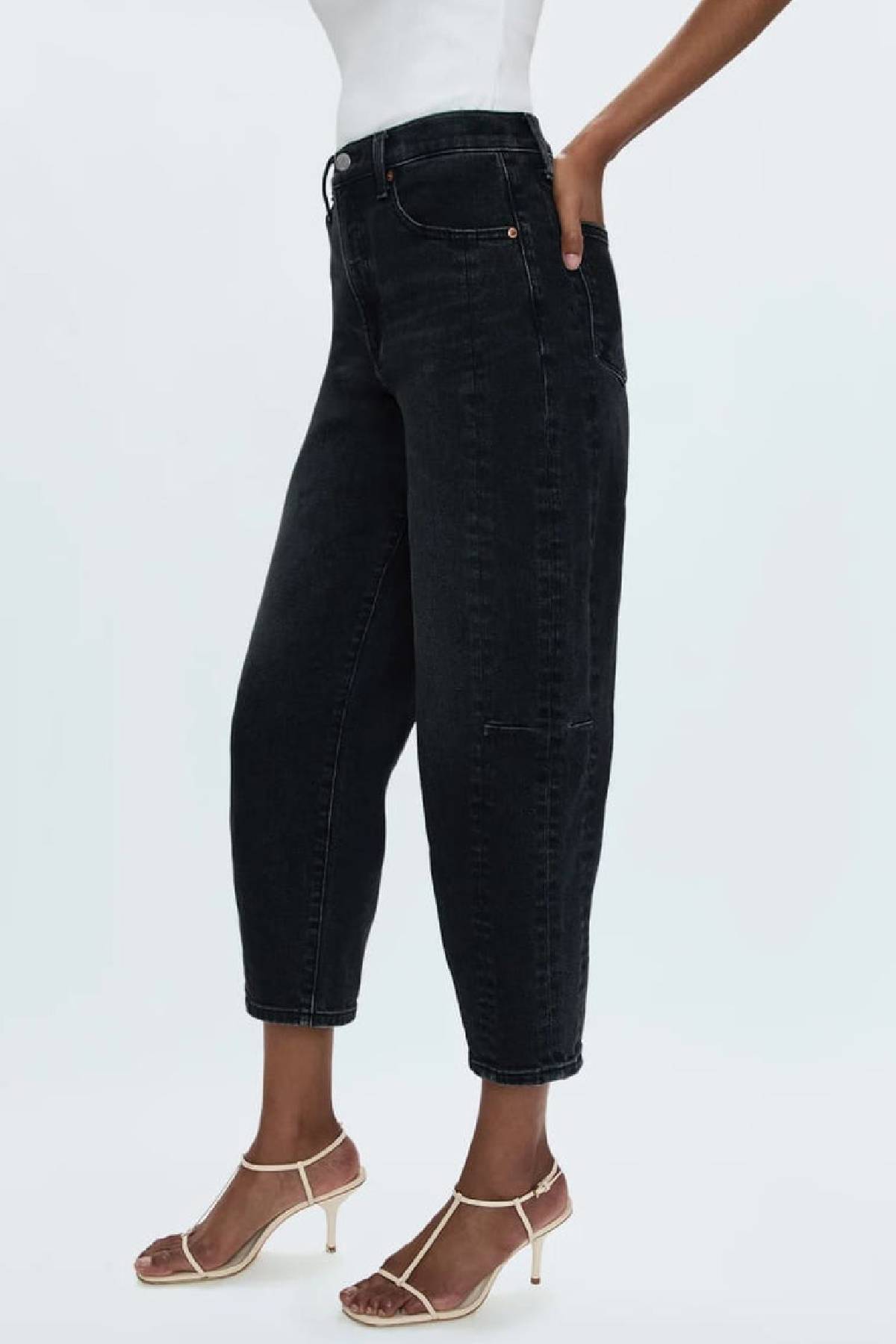 Pistola Eli High Rise Barrel Jean - Dark Midnight