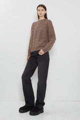 Loulou de Saison Clyde 3D Shell-Knit Sweater - Brown Melange