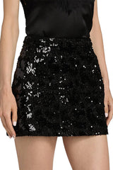 Iro Opina Sequin Embellished Mini Skirt - Black Sequins