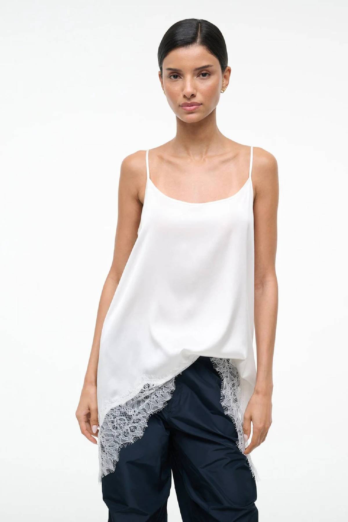 Staud Chloe Silk Cami - Ivory