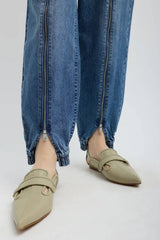 Tibi Zippered Denim Jogger - Classic Blue