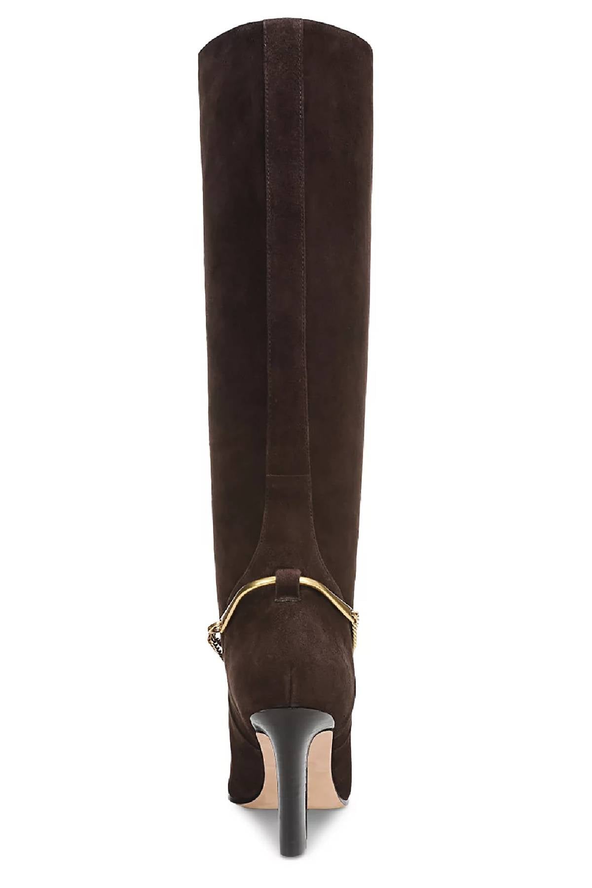Veronica Beard Tarian Tall Chain Boot - Espresso