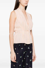 Forte Forte "Les Fils D'Argent" Jacquard Double Breasted Top - Nude