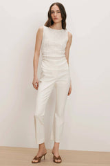 Veronica Beard Althea Kick-Flare Pant - Dove White
