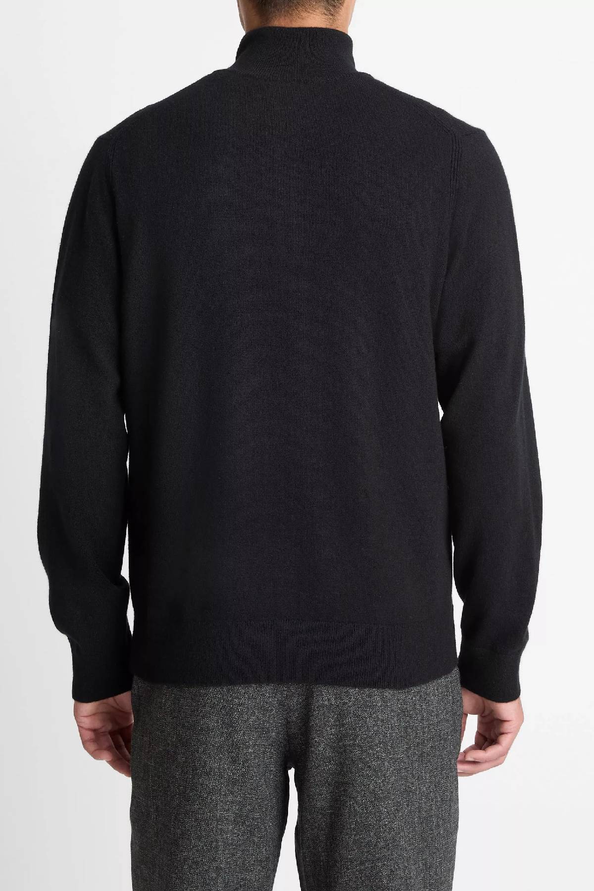 Vince Men's Cashmere Quarter Zip Sweater - Black