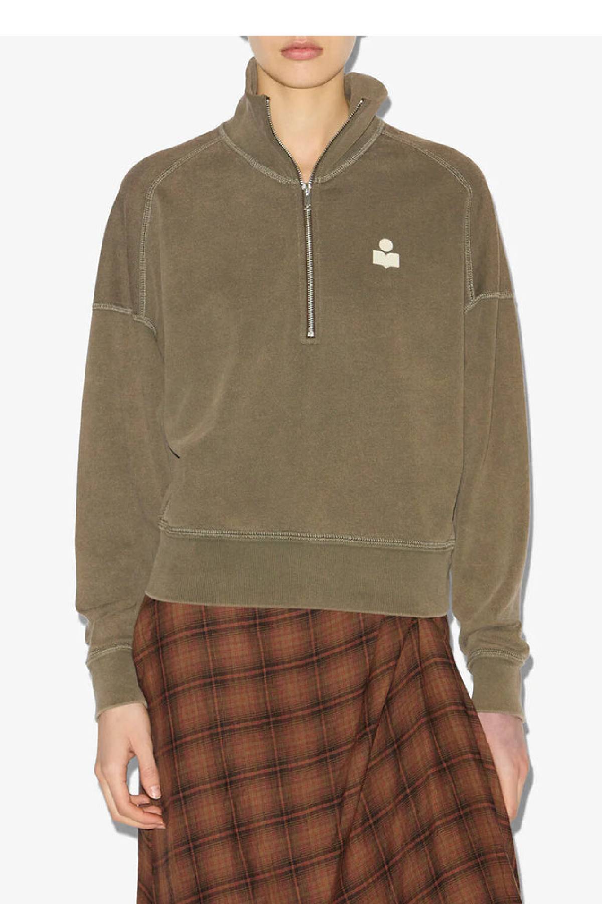 Isabel Marant Étoile Ross Sweatshirt - Dark Bronze/ Ecru