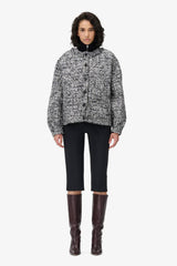 Iro Hassia Tweed Bomber - Black/ White / Lurex