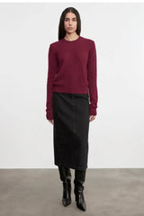 Enza Costa Cashmere Easy Long Sleeve Crew - Barolo