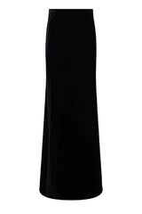 L'AGENCE Zeta Velvet Long Skirt - Black