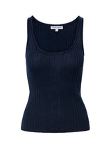Veronica Beard Birke Merino Wool Tank Top - Navy