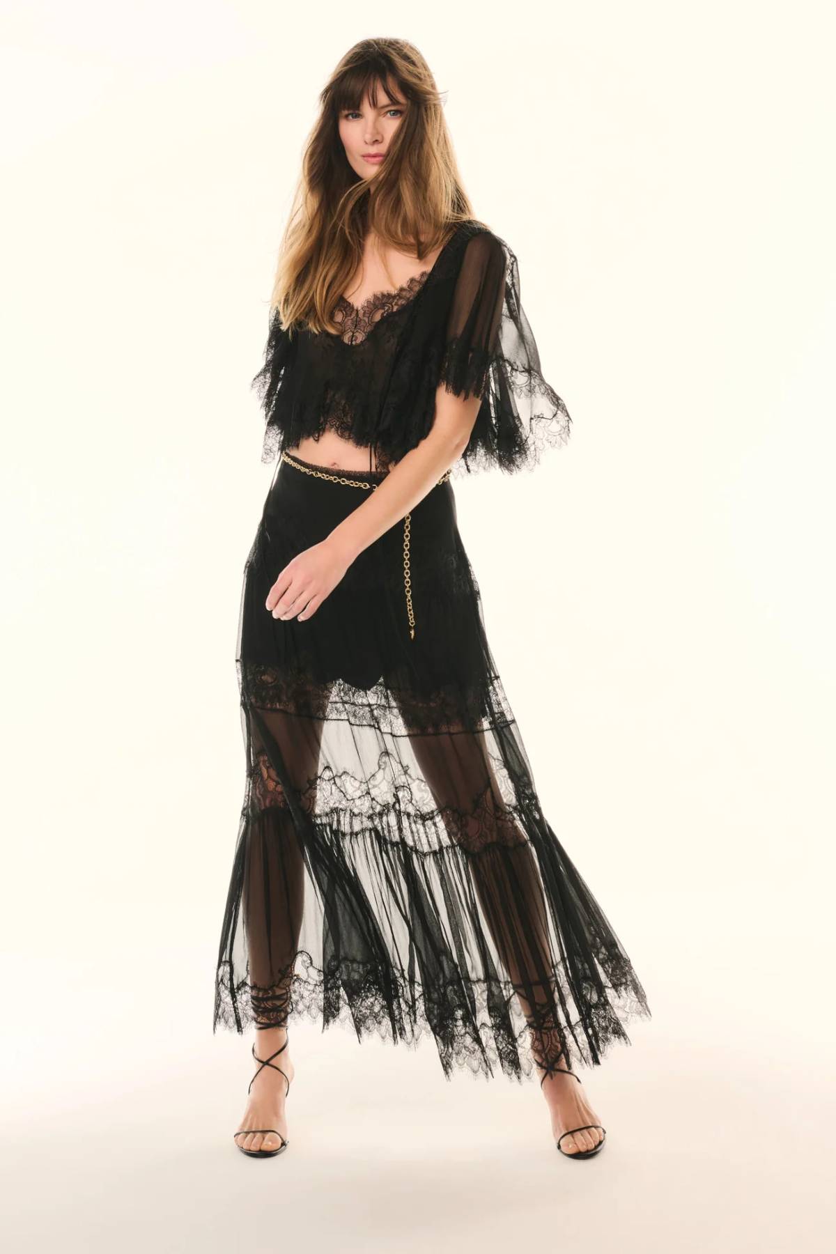 LoveShackFancy Aureline Skirt - Black