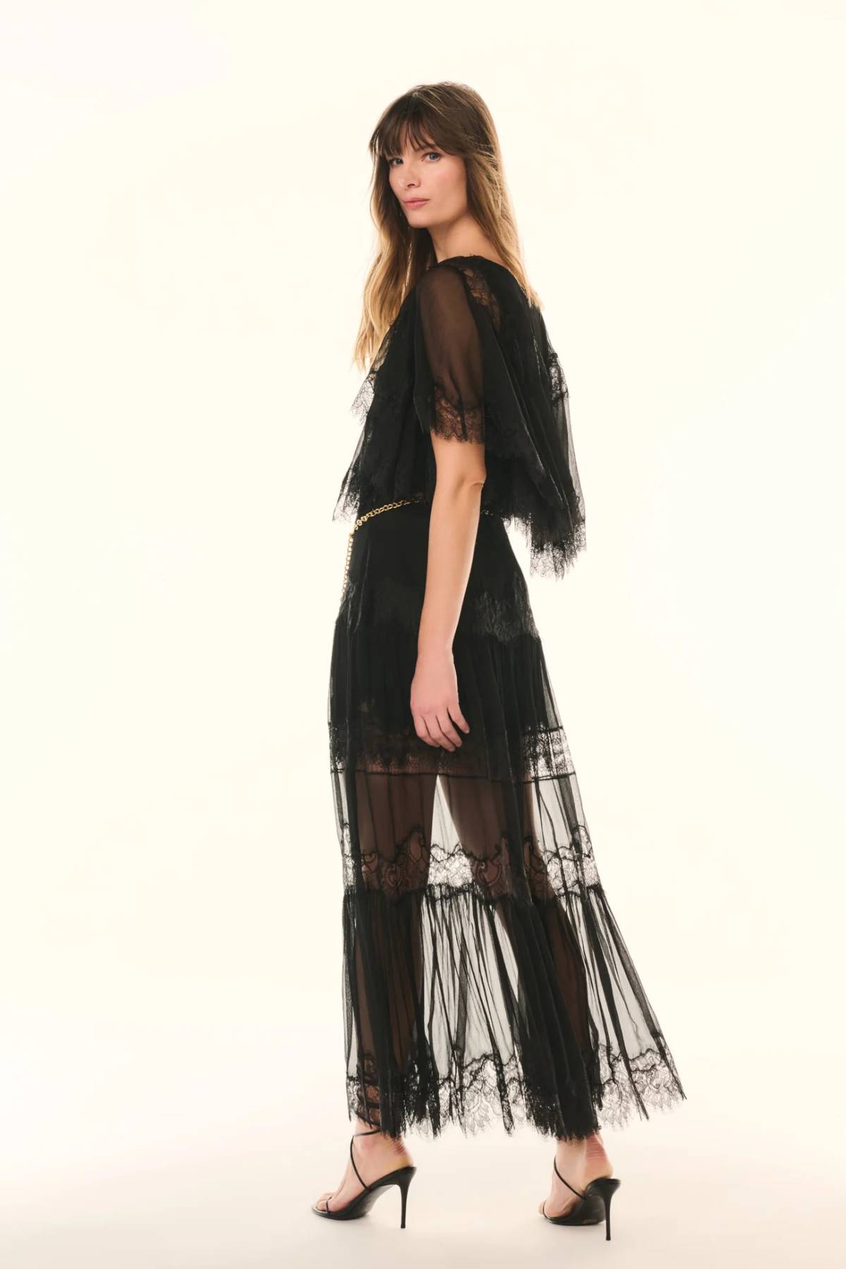 LoveShackFancy Aureline Skirt - Black