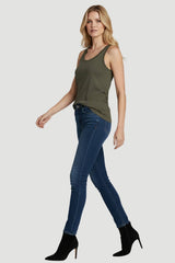 Majestic Filatures Stretch Linen Vintage Dye Tank Top - Militaire HD