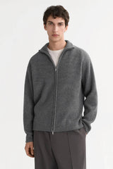 Soft Goat Men's Chunky Full Zip - Grey