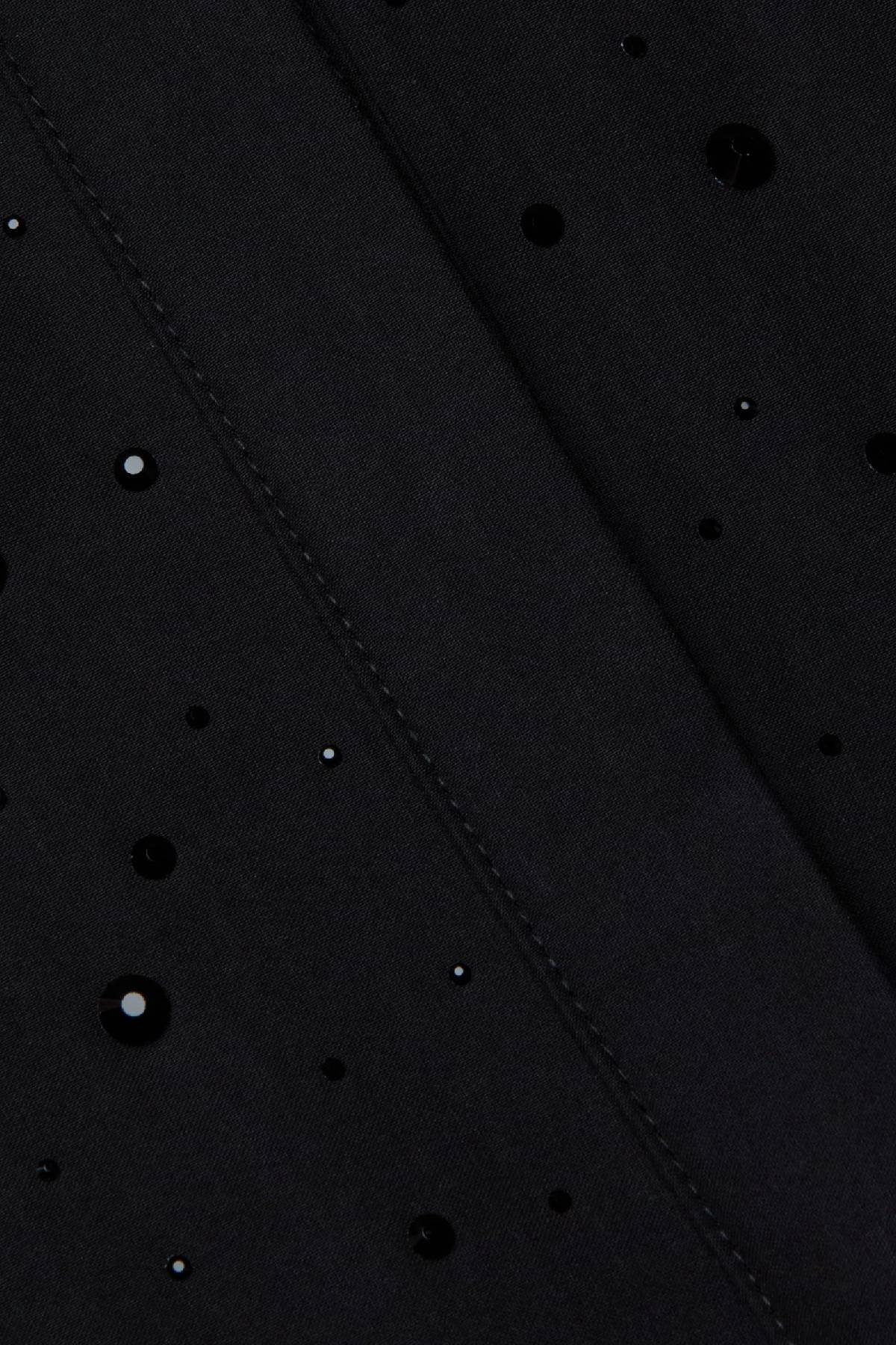 L'AGENCE Ellery Crystal Shirt - Black/ Crystal