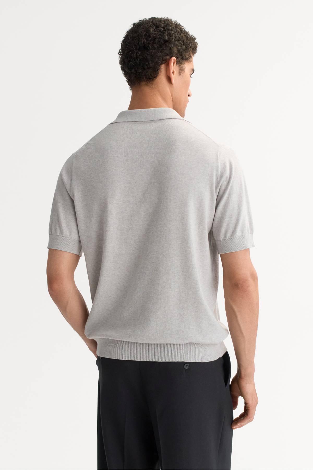 Soft Goat Men's Pique Shirt - Light Grey