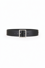 Nili Lotan Marcela Belt - Black W/Antique Silver Buckle