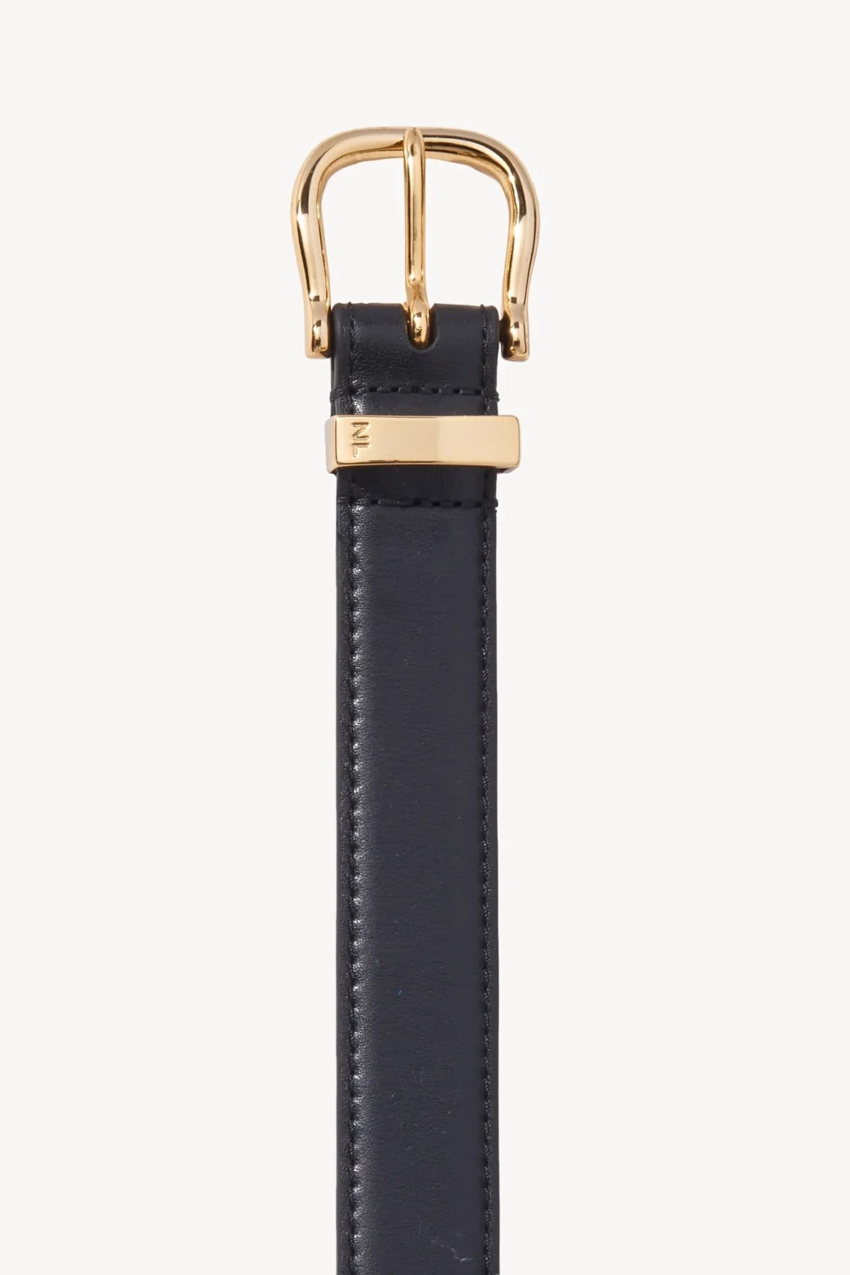 Nili Lotan Louise Belt - Black W/Shiny Brass Buckle