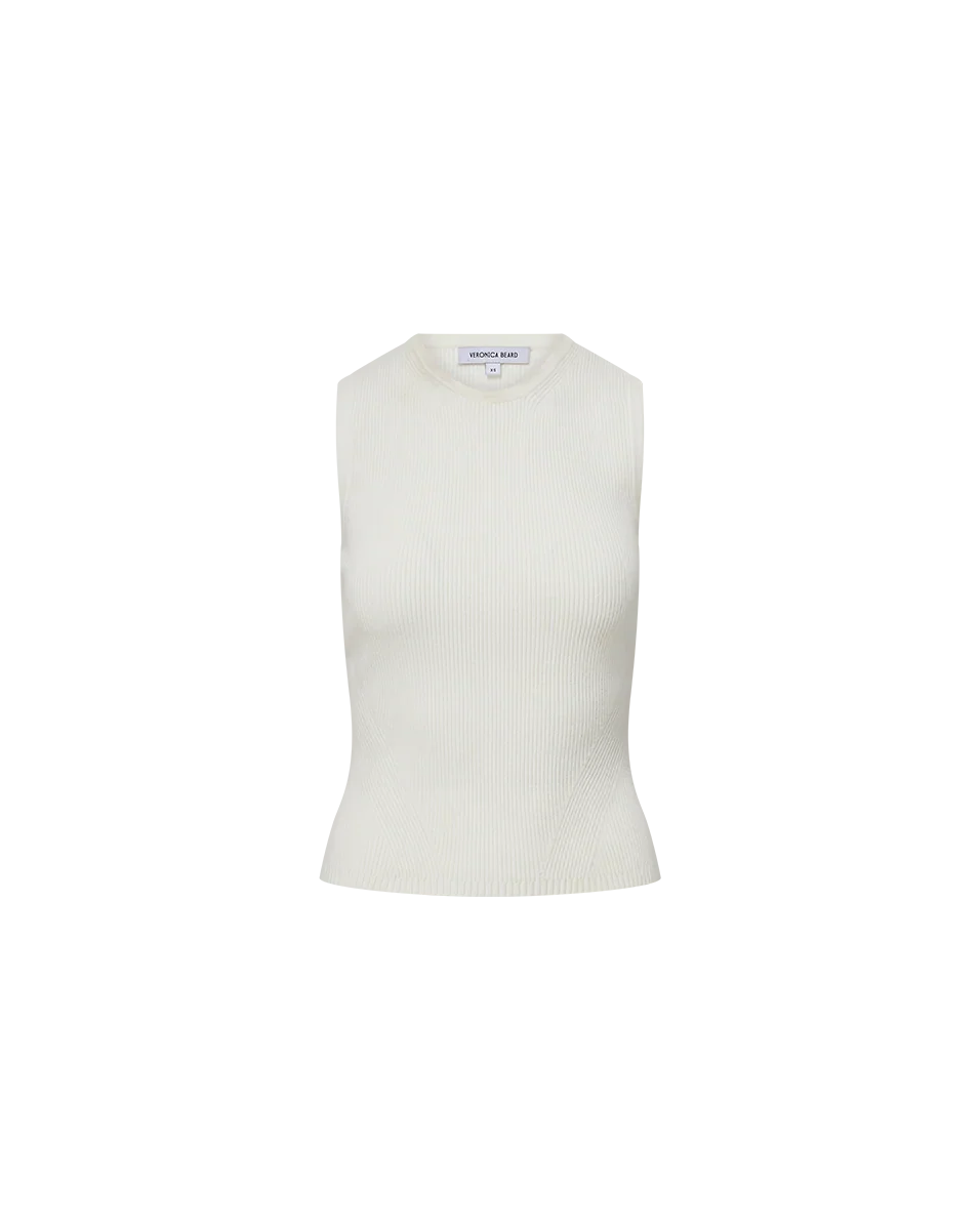 Veronica Beard Crewneck Sid Sleeveless Pullover - Off White