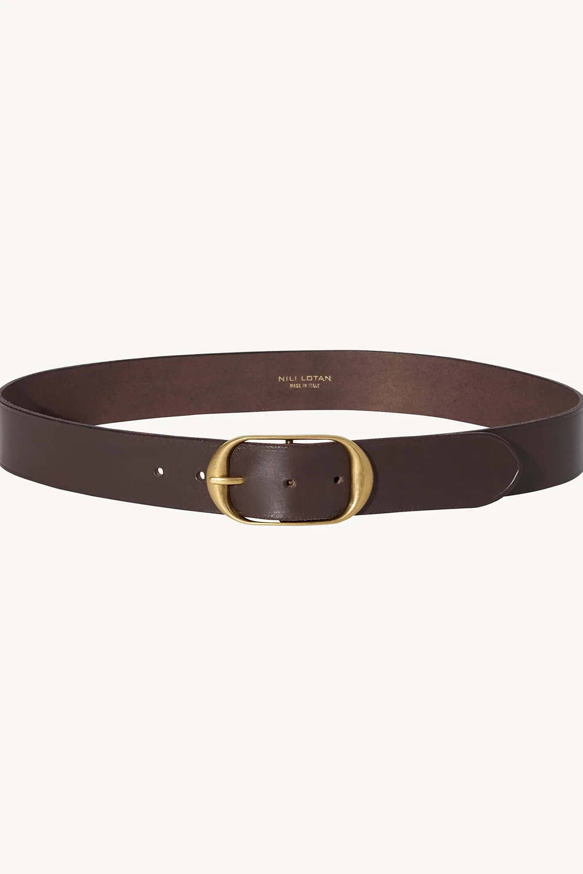 Nili Lotan Nili Belt - Dark Brown W/ Antique Brass Buckle