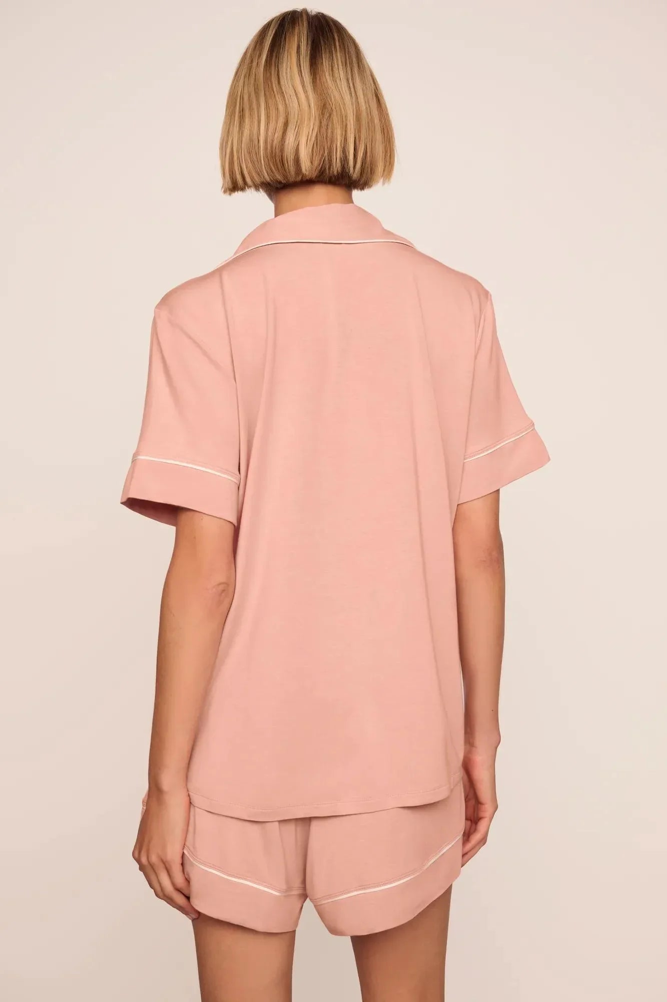 Eberjey Gisele Relaxed Short PJ Set - Velvet Pink/Ivory