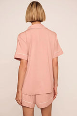 Eberjey Gisele Relaxed Short PJ Set - Velvet Pink/Ivory