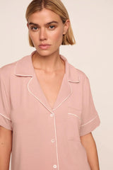 Eberjey Gisele Relaxed Short PJ Set - Velvet Pink/Ivory