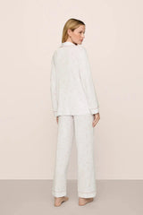 Eberjey Gisele Printed Long PJ Set - Summer Daisy White / Pale Mauve
