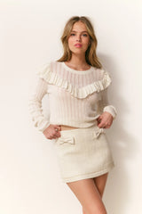 LoveShackFancy Presla Pullover - Dove Blanc