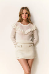 LoveShackFancy Presla Pullover - Dove Blanc