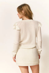 LoveShackFancy Presla Pullover - Dove Blanc