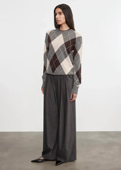 Enza Costa Knit Cashmere Argyle Sweater - Argyle