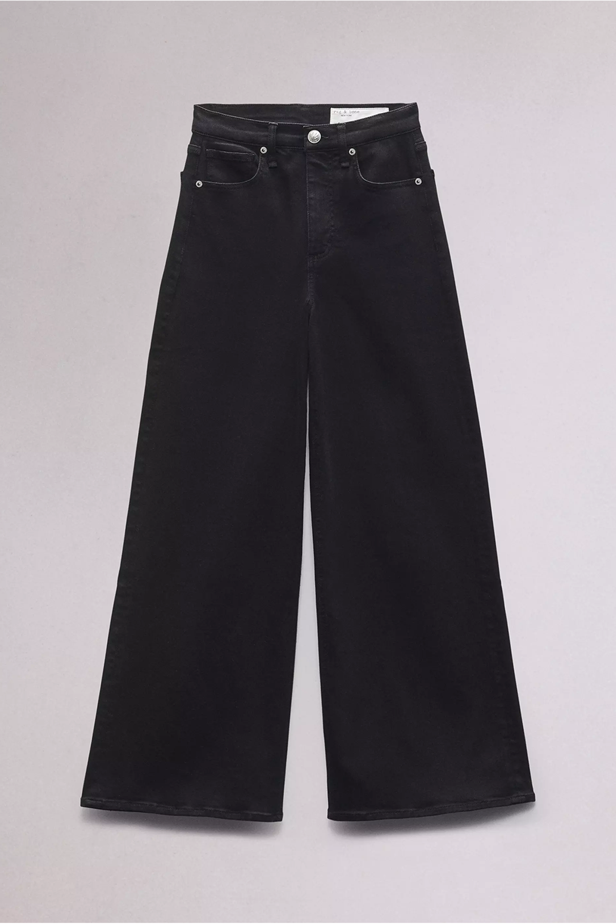 Rag & Bone Flexi Sofie High-Rise Ankle Wide Jeans - Black