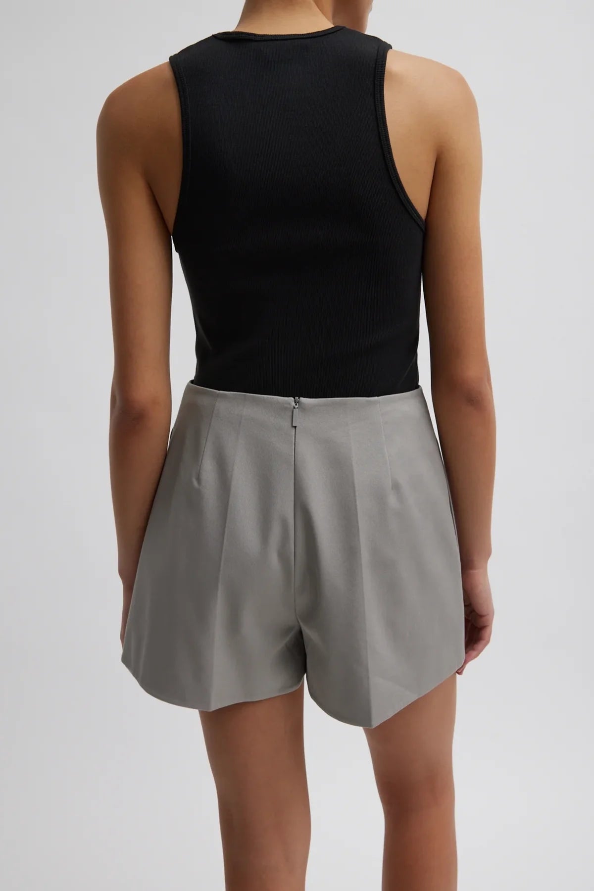 Tibi Ribbed T Tank - Black