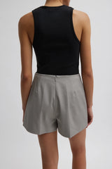 Tibi Ribbed T Tank - Black