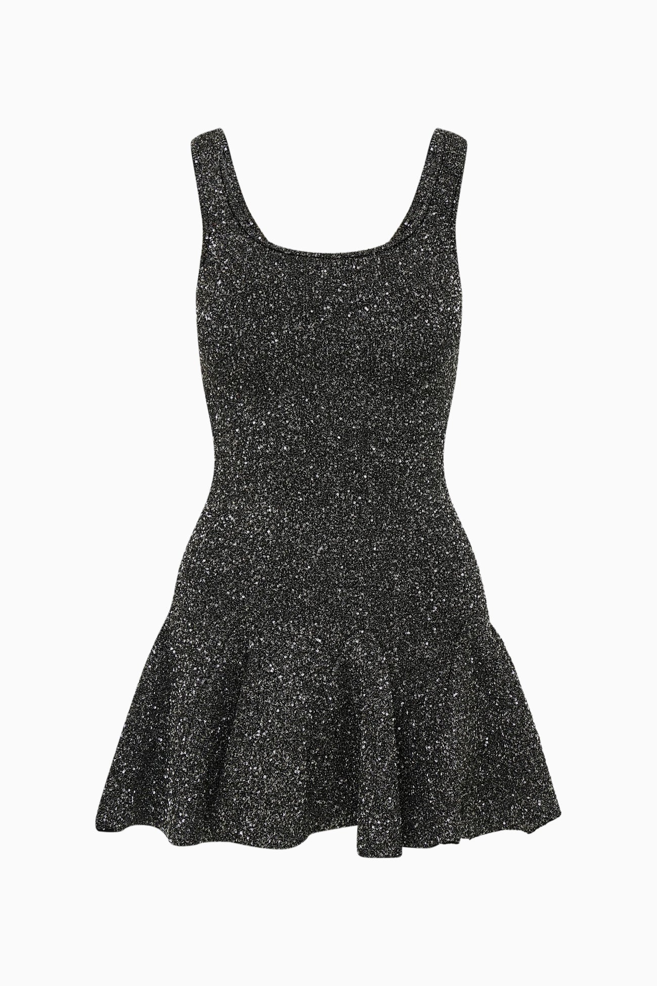 LoveShackFancy Sarajane Sequin Stretch Knit Mini Dress - Black