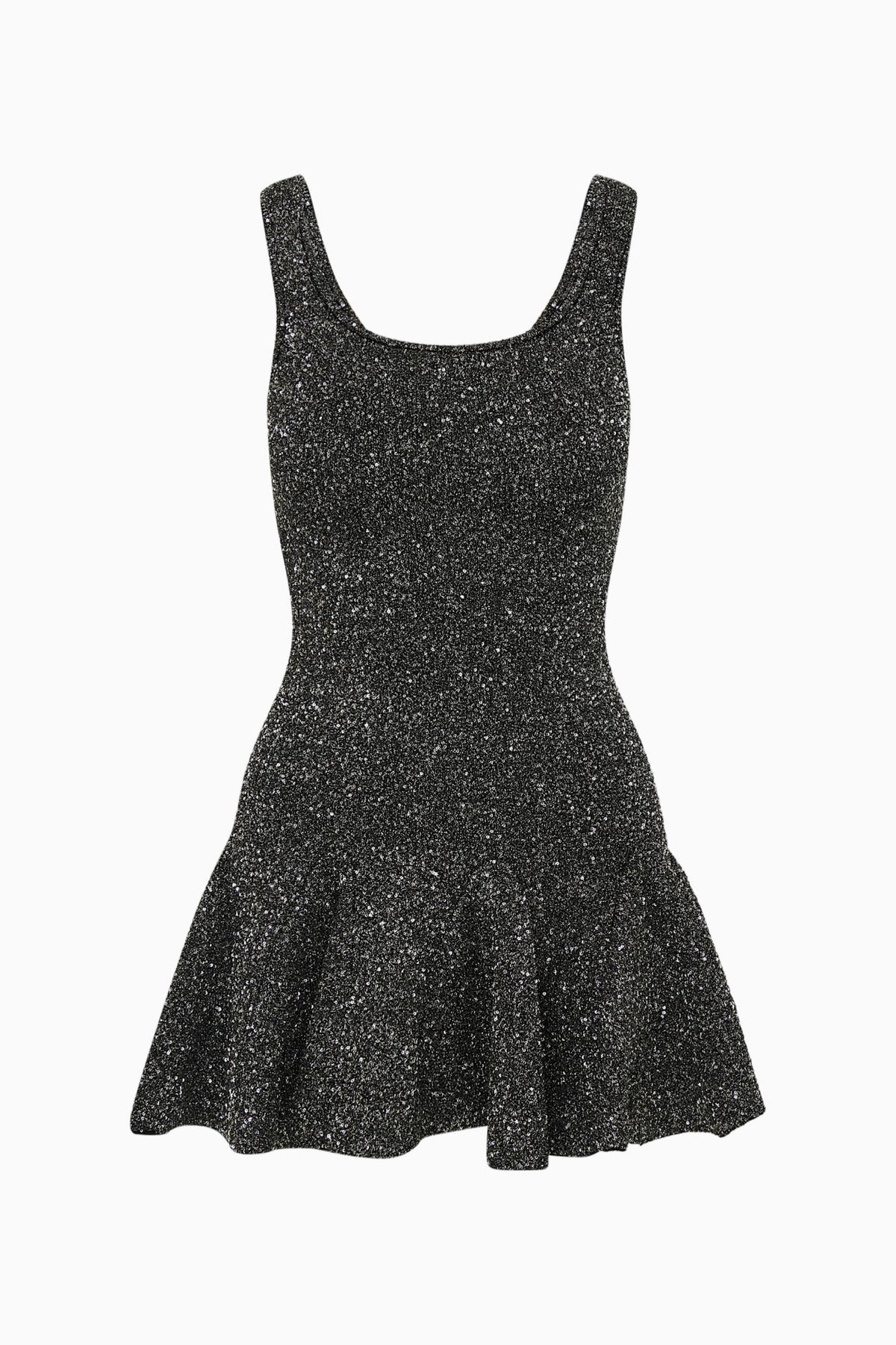 LoveShackFancy Sarajane Sequin Stretch Knit Mini Dress - Black