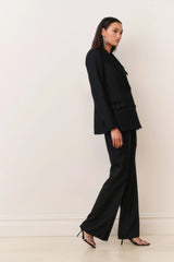 LoveShackFancy Shayne Bow-Embellished Blazer - Black