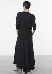 Enza Costa Silk Knit Easy Long Sleeve Tee - Black