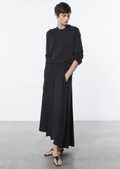 Enza Costa Silk Knit Easy Long Sleeve Tee - Black