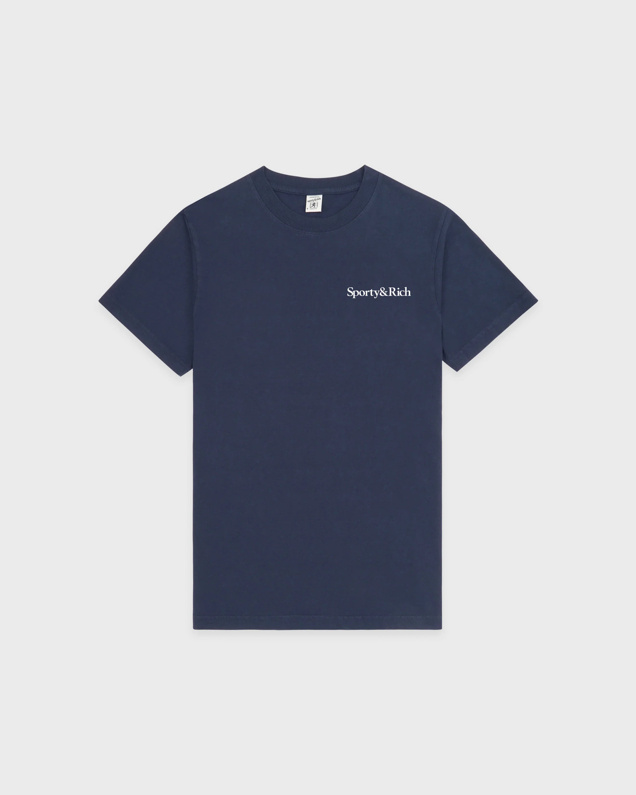 Sporty & Rich Drink More Water T-Shirt - Light Navy White