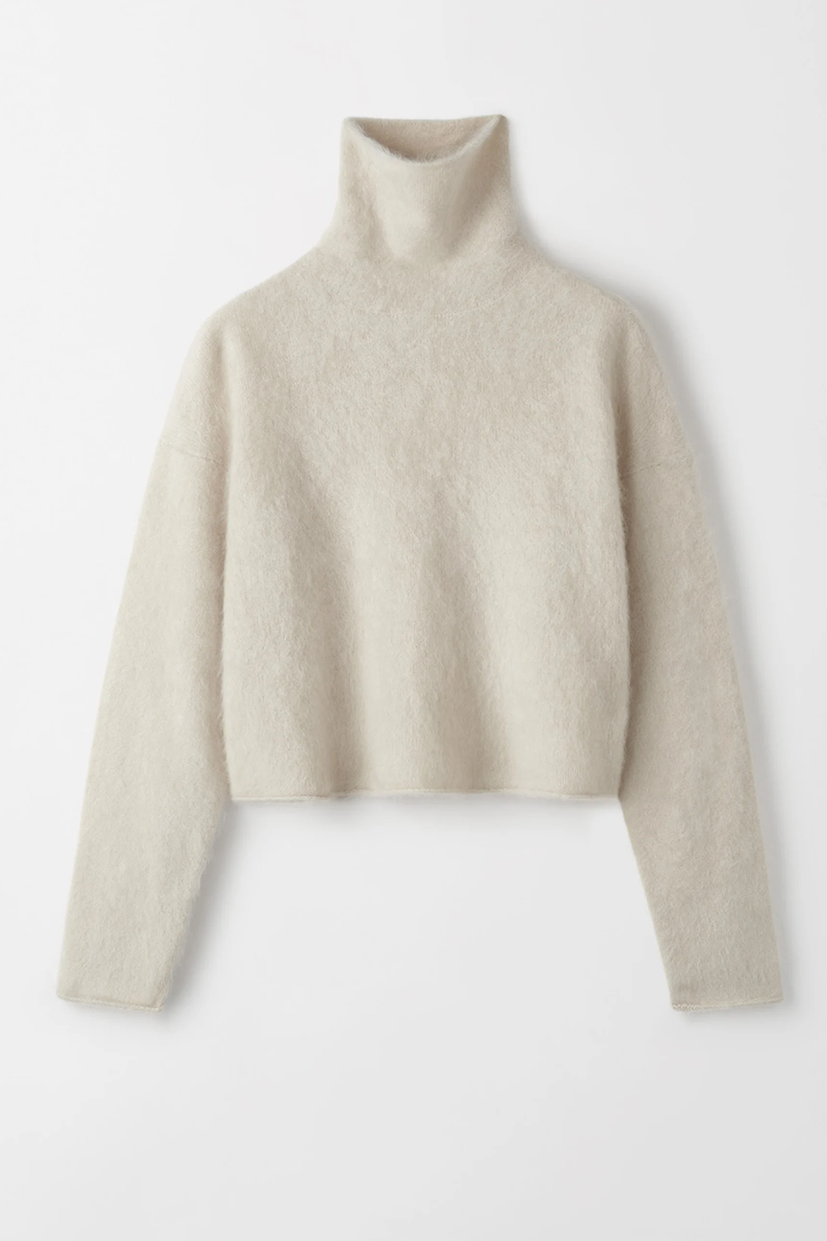 Soft Goat Brushed Turtleneck - Chalk