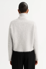 Soft Goat Brushed Turtleneck - Light Grey